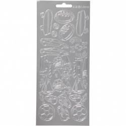 Scrapbook Metallic Stickers "Creativ" / Sport / 10x23 cm / Silver - 1 sheet
