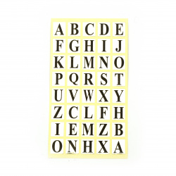 Self-adhesive Alphabet Letters Stickers, 14x15 mm, 5 sheets x 40 pieces