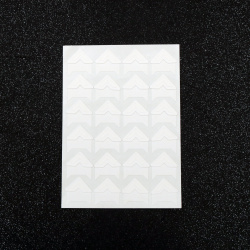 Αυτοκόλλητες γωνίες φωτογραφίας 90x125x0,3 mm τρίγωνο 21x21 mm χρώμα λευκό -24 τεμάχια