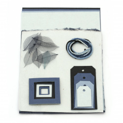 URSUS Σετ για άλμπουμ / λεύκωμα Blue Selection light of scrapbook sets χαρτί mulberry 4 φύλλα A4 ανάμεικτα χρώματα χειροποίητο χαρτί 3 φύλλα 55x47 εκ. Και μιξ διακοσμητικά στοιχεία