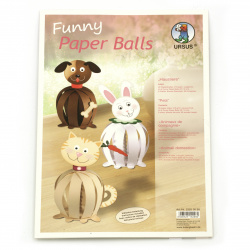 URSUS set of Funny Paper Balls, 210 g 80 mm, Shape: Pets, 6 pieces