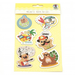 URSUS Magnetic Paper Patches FUNKY, 6 Different Designs 3.5-7.5x3-8.5 cm, 6 pieces for Decoration and Marking