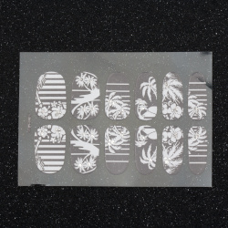 Nail art stickers white with crystals