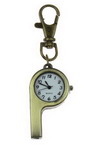 Ключодържател часовник отварящ метал цвят античен бронз 85 мм свирка