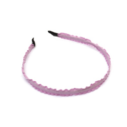 Purple Hairband made of metal textile, 10 mm, Hair Accessory for Girls and Women