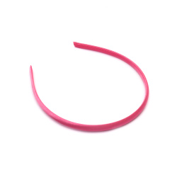 Plastic Hairband with Textile, 10 mm, Color Pink, Headband Accessories for Women, Girls