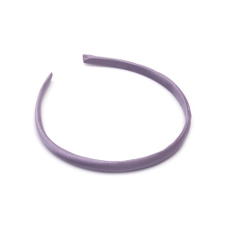 Hairband with Plastic Base and Light Purple Textile Cover, 10 mm, Headband type: Alice Band, Hair Accessory for Women and Girls