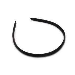 Plastic Headband with Black Textile Fabric Cover, 10 mm, Hair Hoop Accessory for Women and Girls 