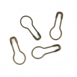 Round Safety Pins, Needle Clips, 22x9 mm, Antique Bronze Color, Clothing Tag Stitch Markers, Pin for Sewing, Knitting, DIY Crafts - 100 pieces
