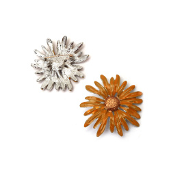 Κομψή Μεταλλική Καρφίτσα (Μπροσέ) Λουλούδι 55x55 mm – Κίτρινο Χρώμα με Εμαγιέ Φινίρισμα, Ιδανική για Λαμπερά Κοσμήματα, Σικ Εμφανίσεις & Ιδέες Δώρων