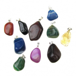 Stoc epuizat. Primeste notificare pe email cand produsul revine in stoc Pandantiv piatră naturală ASORTE culori 16 ~ 31x13 ~ 18x6 ~ 15 mm