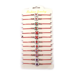 Brățară Martisor din material textil cu element metalic, broderie MIX - 12 bucăți