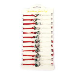 Brățară Martisor  din material textil cu element metalic și cristale ASORTATE - 12 bucăți