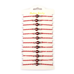 Brățară Martisor cu element metalic cu buburuză - 12 piese