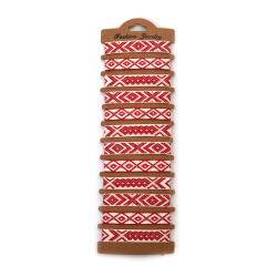 Brățară/brățară martisor tricotată cu broderie 1,5 cm MIX - 12 bucăți