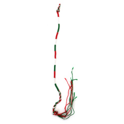 Brățară de mătase Martisor alb verde roșu - 10 bucăți