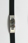 Silicone bracelets black 210x12 mm with watch head