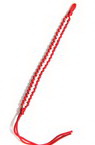 Brățară snur de mătase alb și roșu în zigzag -10 bucăți