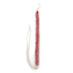 Гривна макраме бяло и червено рибя кост -10 броя