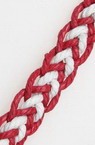 Гривна шнур памучен плитка бяло и червено 18 см -10 броя