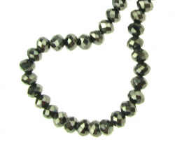Crystal Beads, 4x3 mm, Hole 1 mm, Galvanized Graphite - Approximately 140 Pieces
