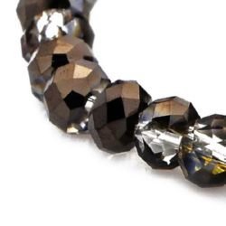 Margele de cristal 4x3 mm orificiu 1 mm RAINBOW galvanizat pe jumătate negru ~ 150 bucăți