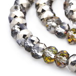 Margele de cristal 4x3 mm gaură 1 mm RAINBOW galvanizat jumătate ~ 150 bucăți