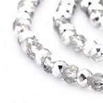 Margele de cristal 4x3 mm gaură 1 mm RAINBOW galvanizat jumătate de argint ~ 150 bucăți
