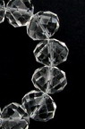 String CLEAR Faceted Glass Crystals for DIY Jewelry Findings / 16x12 mm, Hole: 1 mm ~ 48 pieces