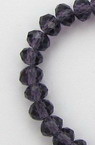 Șirag de mărgele de cristal 6x4 mm gaură 1 mm violet transparent ~88 bucăți
