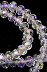 String of Faceted Crystal Beads for Jewelry Making, Decoration and DIY Craft, 4.5x3.5 mm, hole: 1 mm, RAINBOW, transparent ~125 pieces