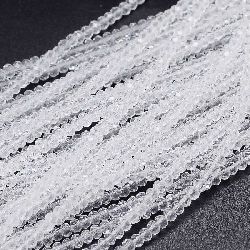 String of Faceted Crystal Beads for Jewelry making, Decoration and DIY Crafts, 3x2 mm, Hole: 1 mm, transparent ~160 pieces