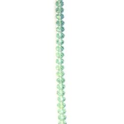 Glass Faceted Abacus Beads Strand / 10x7 mm, Hole: 1 mm / Light Green ~ 72 pieces