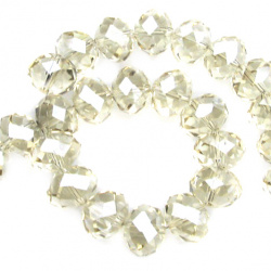 String Clear Faceted Glass Crystals / 14x10 mm, Hole: 1 mm /   ~ 60 pieces