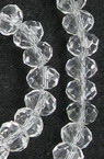Șirag de mărgele cristal 6x4 mm gaură 1 mm transparent ~88 bucăți