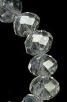 Șirag de mărgele cristal 10x7 mm gaură 1 mm arc transparent ~68 bucăți