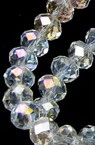 Shiny Clear RAINBOW Glass Crystals / 8x6 mm, Hole: 1~1.5 mm ~68 pieces