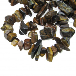 Наниз естествени камъни чипс 8-12 мм ~90 см ТИГРОВО ОКО