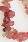 Χαλαζίας cherry φυσική πέτρα περασμένες σε κορδόνι  8-12 mm ~ 90 cm 