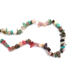 NATURAL STONE MIX Gemstone Chip Beads String, 5-7 mm, Length ~80 cm