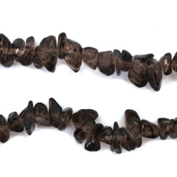 Glass Imitation Gemstone Chip Beads Strand 5-7mm ~ 90cm Light Brown