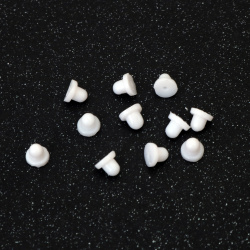 Silikonski čepići za naušnice, neprozirno bijeli, 6x5 mm, rupa 0,5 mm - 100 kom