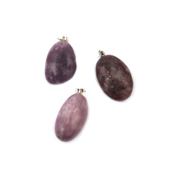  Natural Stone Pendant LEPIDOLITE 15~23x30~40 mm