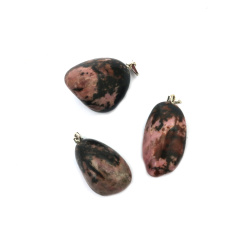 Natural Stone Pendant RHODONITE 15~23x23~32 mm