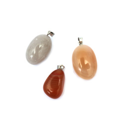 Natural Stone Pendant AGATE ASSORTED 15~20x20~25 mm