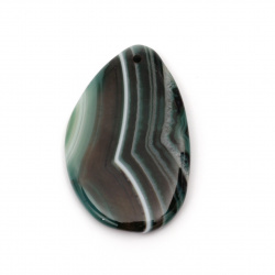 Pandantiv piatră naturală AGAT verde dungat 35 ~ 45x55 ~ 65 mm