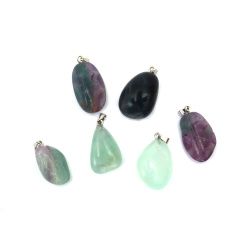 Natural FlUORITE Stone Pendant,  12~20x18~22 mm