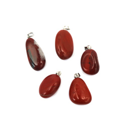 Natural RED JASPER Stone Pendant, 15~20x22~30 mm