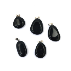 Pendant Natural Stone BLACK TOURMALINE 15~25x22~30 mm