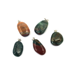 Pendant Natural Stone INDIAN AGATE 14~20x18~28 mm